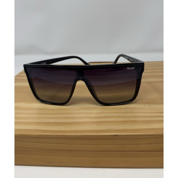 Quay Australia Accessories - QUAY Australia Nightfall 1212 Sunglasses Flat Top Shield Black Smoke Polarized
